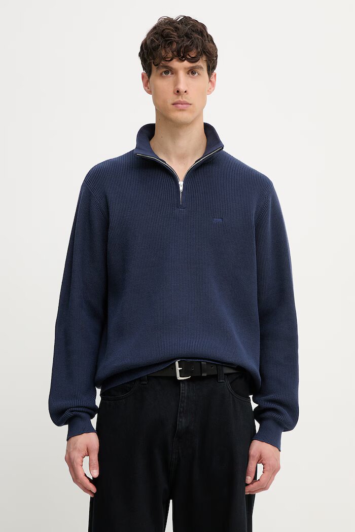 Levi's пуловер мъжки с добавена вълна LIGHTWEIGHT HM QUARTER ZIP син 0058U
