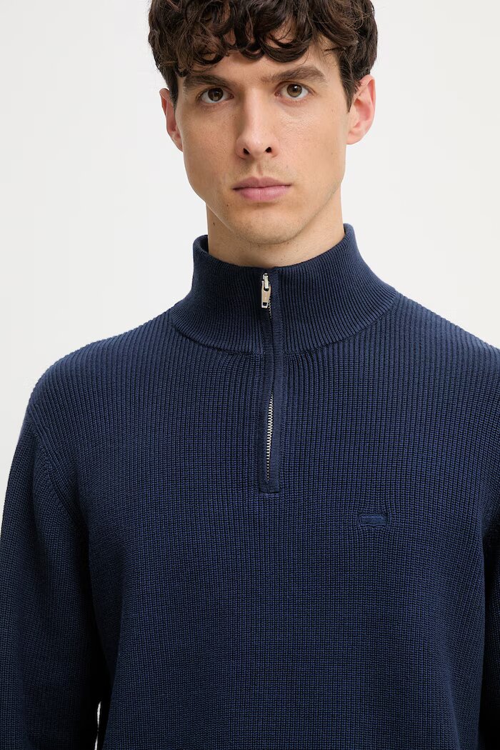 Levi's пуловер мъжки с добавена вълна LIGHTWEIGHT HM QUARTER ZIP син 0058U