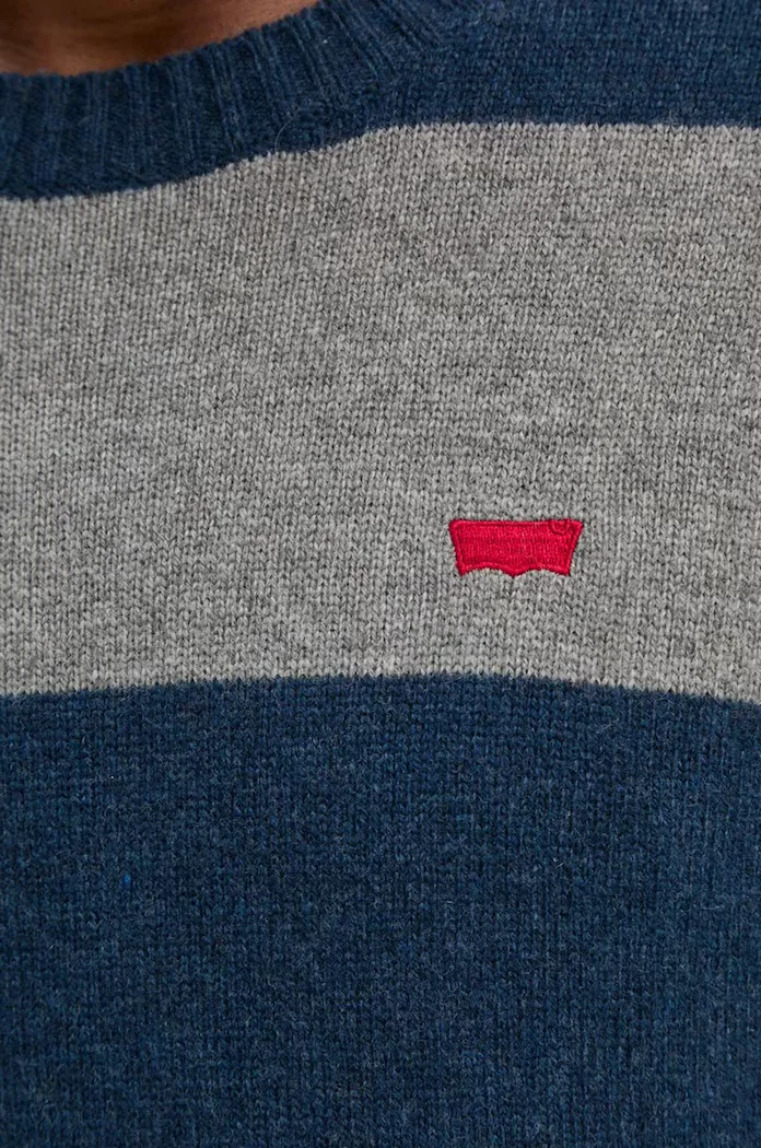 Levi's пуловер мъжки с вълна тъмносин A4320