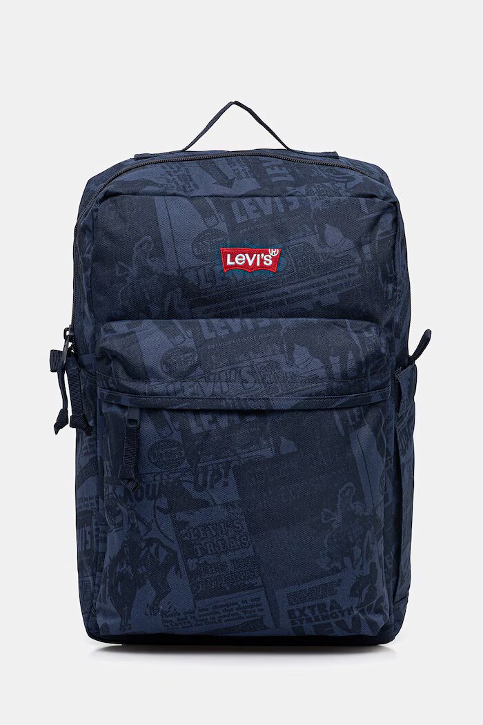Levi's Раница L-Pack Standard в тъмносиньо голям размер с десен D5463-0020