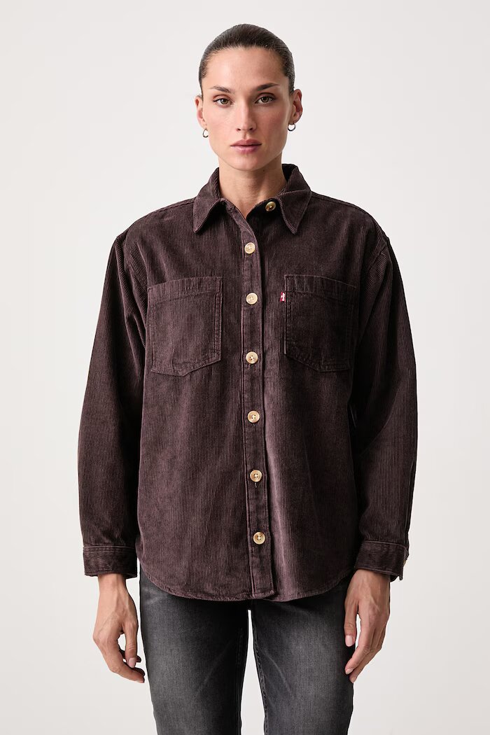 Levi's риза дамска от джинс IRIS OVERSHIRT кафява 001SS