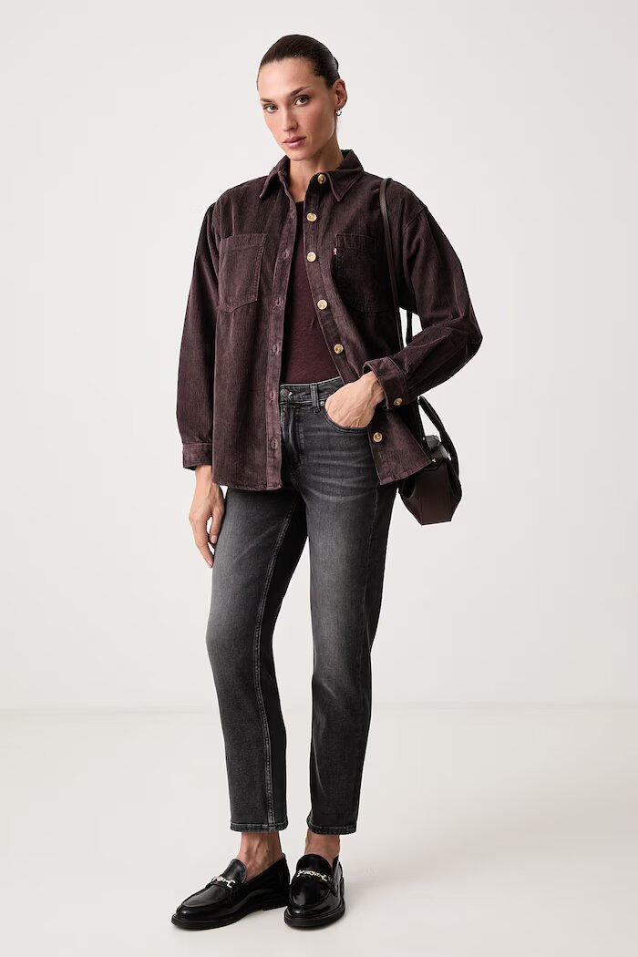 Levi's риза дамска от джинс IRIS OVERSHIRT кафява 001SS