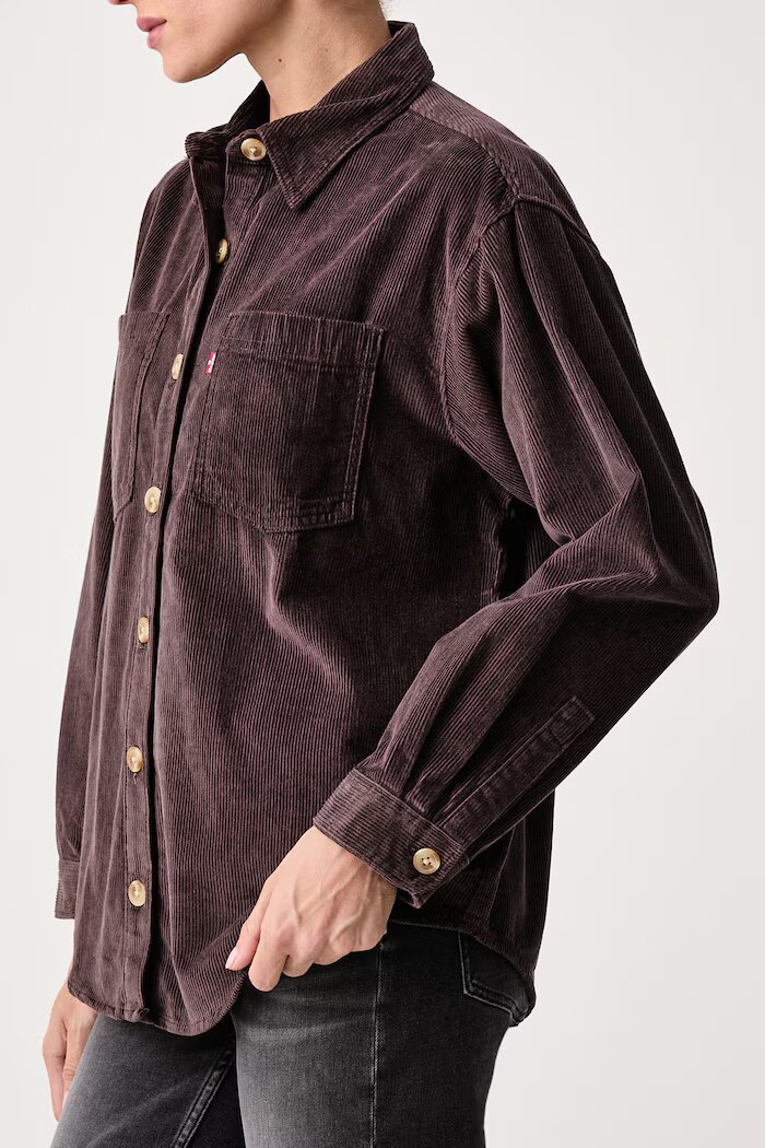 Levi's риза дамска от джинс IRIS OVERSHIRT кафява 001SS
