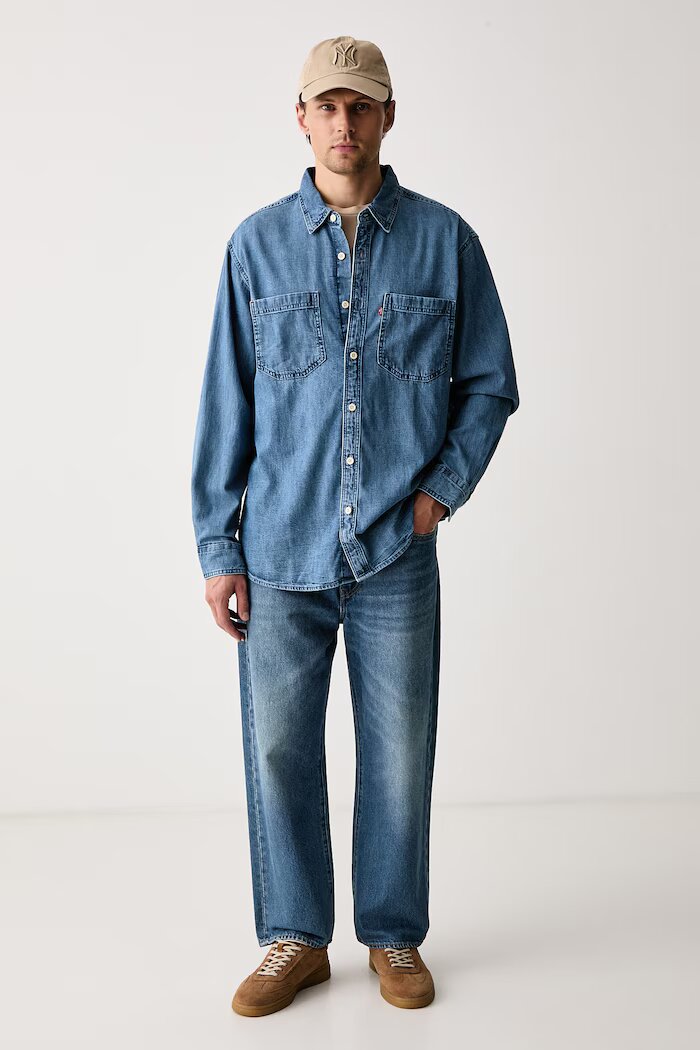Levi's риза мъжка от деним MARIPOSA WORKER синя 0085D-0002