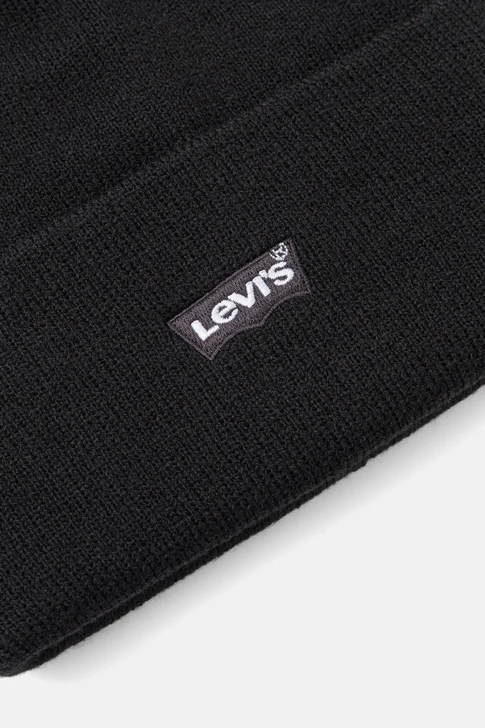 Levi's шапка beanie за деца LAN TONAL EMBROIDERED BEANIE черна 9A8707