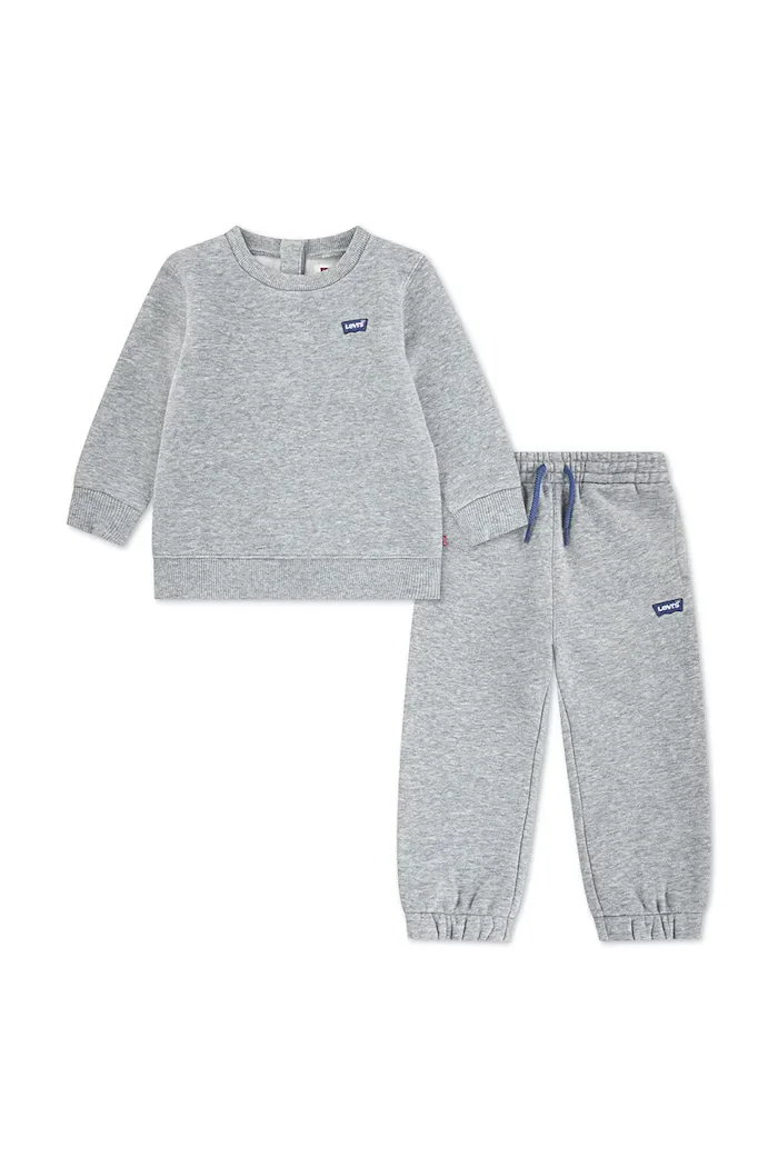 Levi's спортен комплект анцуг за бебе с памук HOODIE & JOGGER SET сив 6EP012