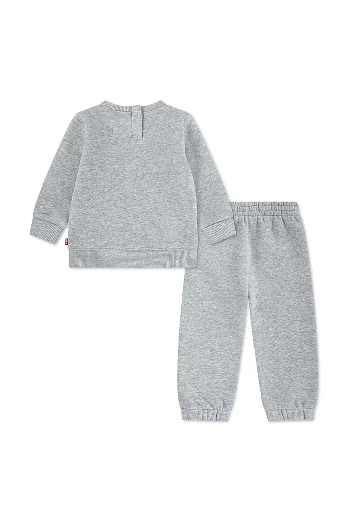 Levi's спортен комплект анцуг за бебе с памук HOODIE & JOGGER SET сив 6EP012