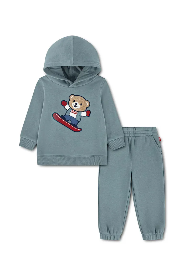 Levi's спортен комплект анцуг за деца с памук BEAR KNIT SET тюркоазен 6ER486