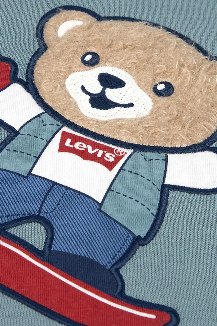 Levi's спортен комплект анцуг за деца с памук BEAR KNIT SET тюркоазен 6ER486