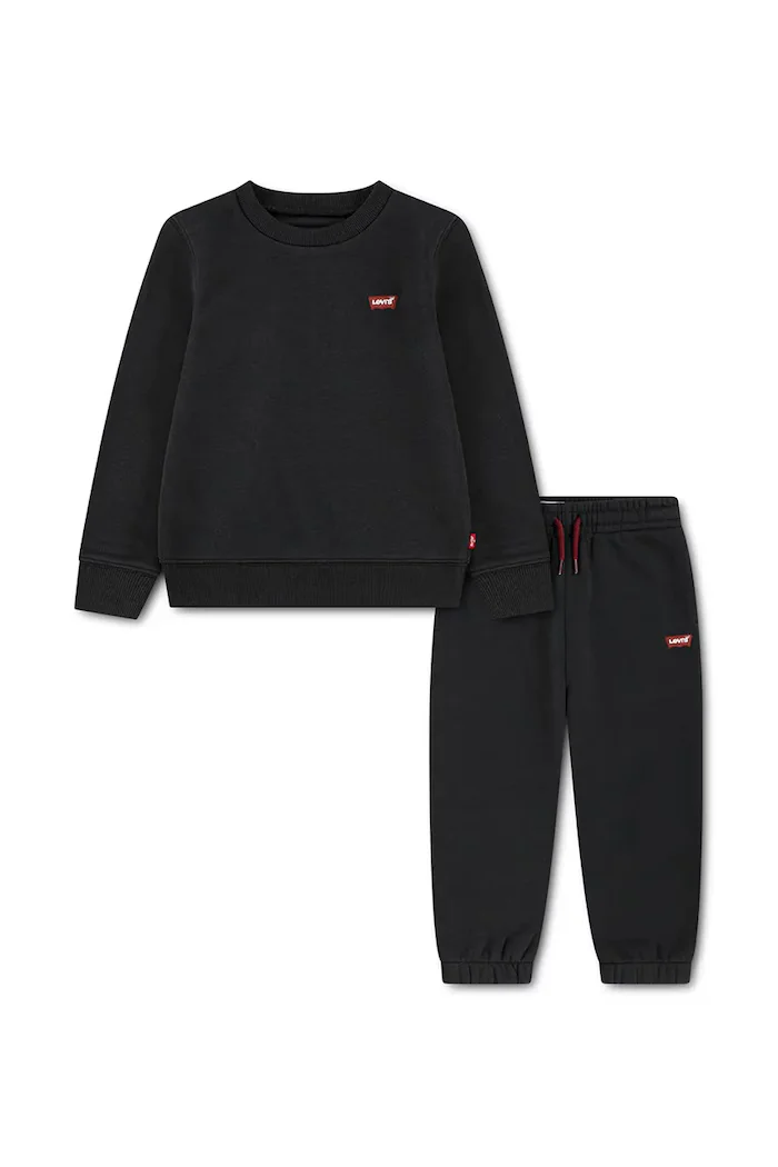Levi's спортен комплект анцуг за деца с памук HOODIE & JOGGER SET черен 9EP012