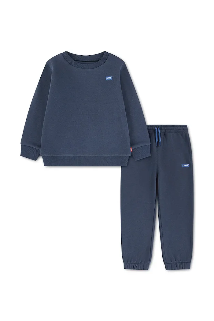 Levi's спортен комплект анцуг за деца с памук HOODIE & JOGGER SET тъмносин 9EP012