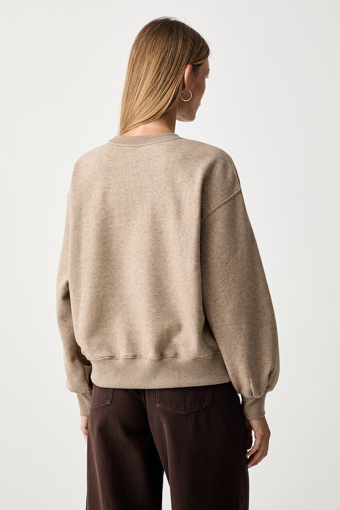 Levi's суичър дамски с памук EVERYDAY CREW кафяв 0082J-0007