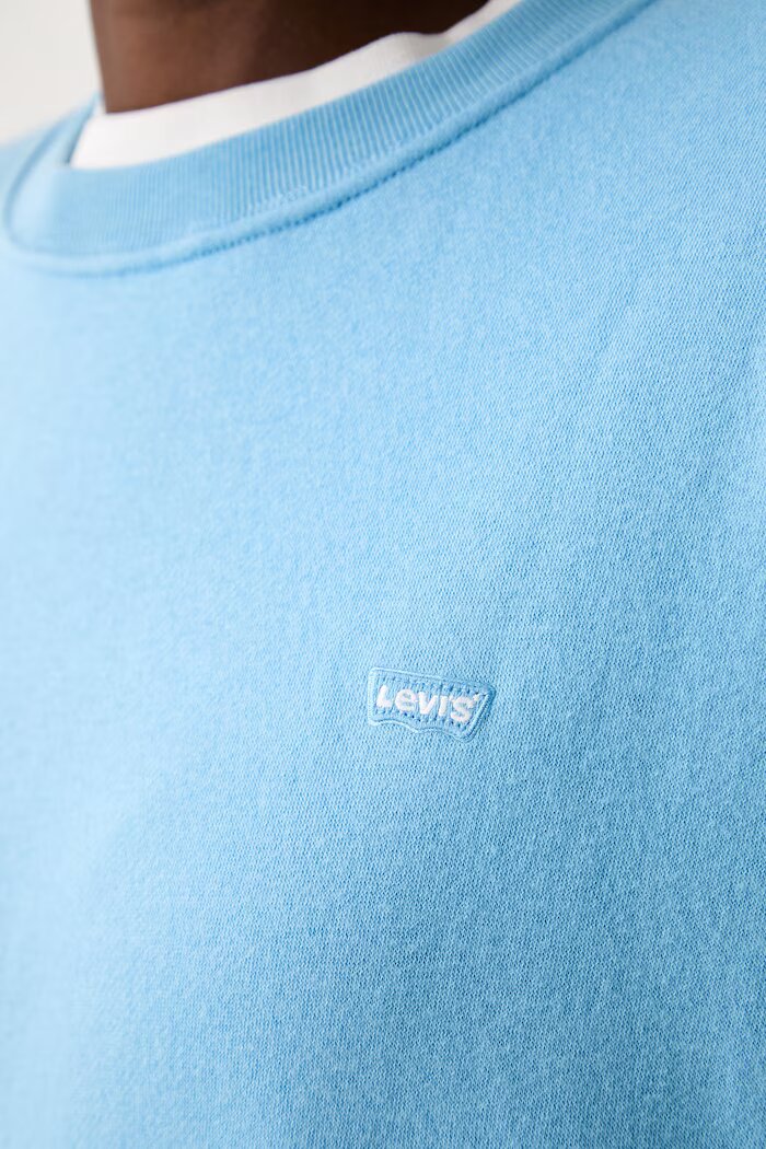 Levi's суичър дамски с памук EVERYDAY CREW син 0082J