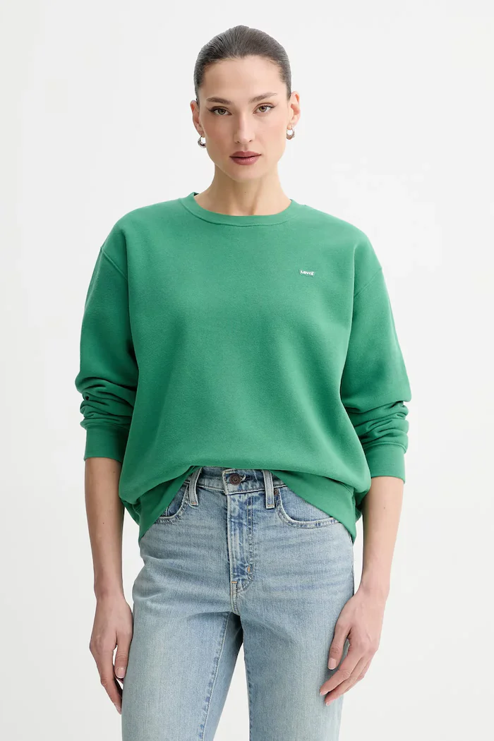 Levi's Суичър EVERYDAY SWEATSHIRT в зелено с изчистен дизайн A5942-0055