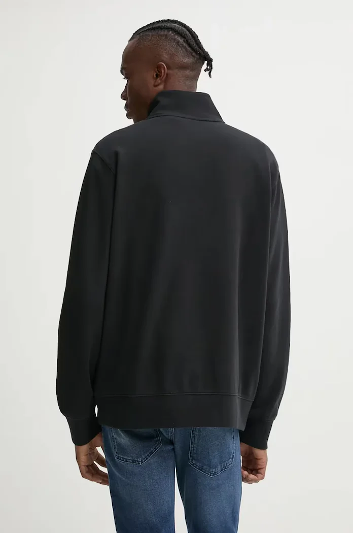 Levi's суичър мъжки от памук ORIGINAL HM 1/4 ZIP черен A8606