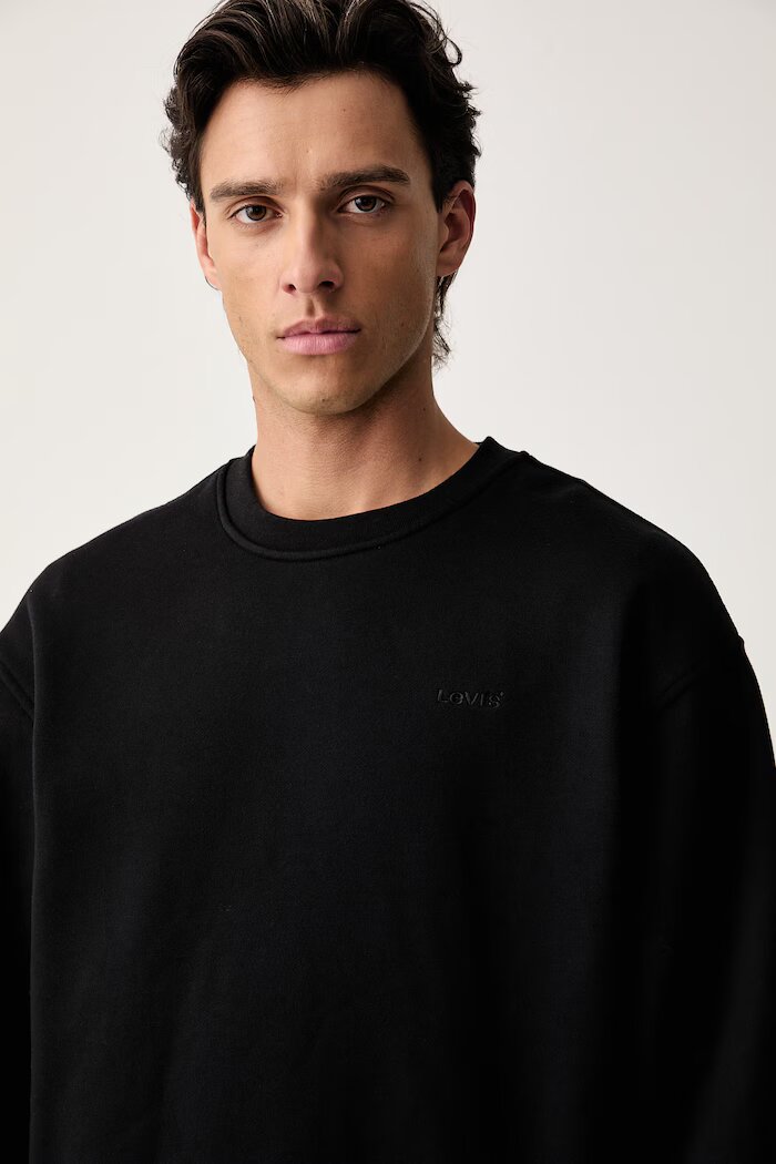 Levi's суичър мъжки с памук SWEATS CREW черен A1572