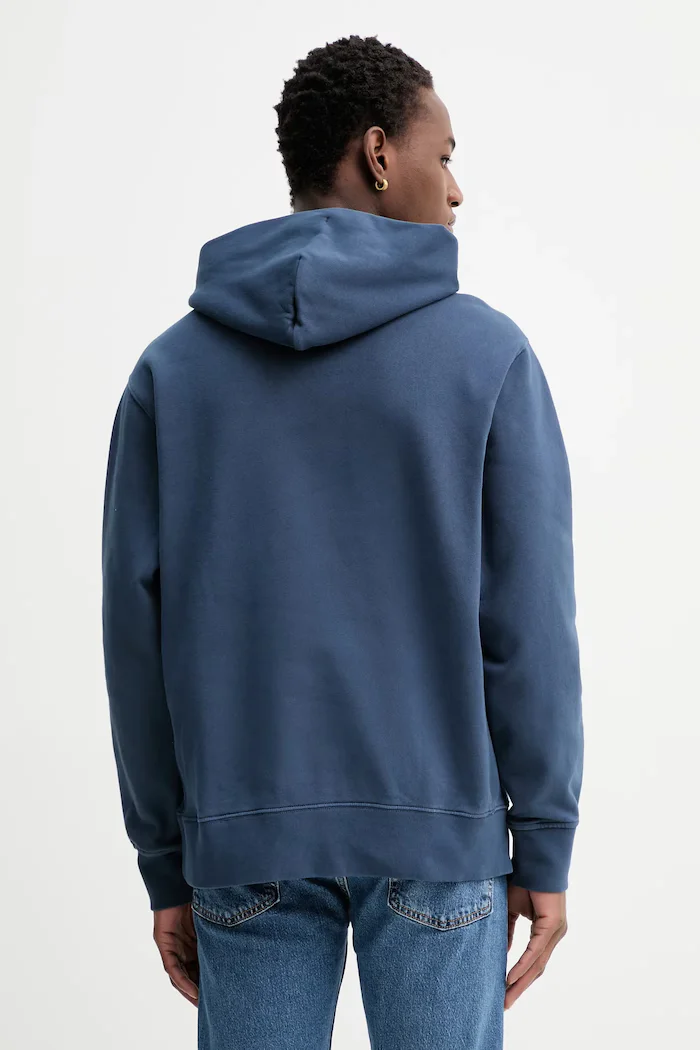 Levi's Суичър мъжки в черно с качулка с изчистен дизайн