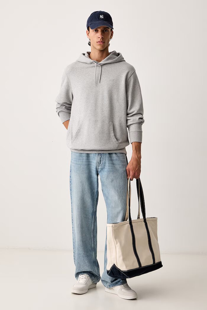 Levi's суичър с качулка мъжки от памук THE ORIGINAL HM сив 34581