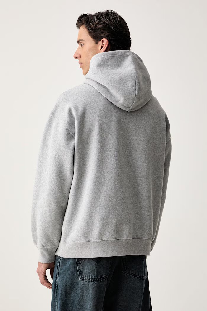 Levi's суичър с качулка мъжки с памук WORKWEAR PO сив 0084Q