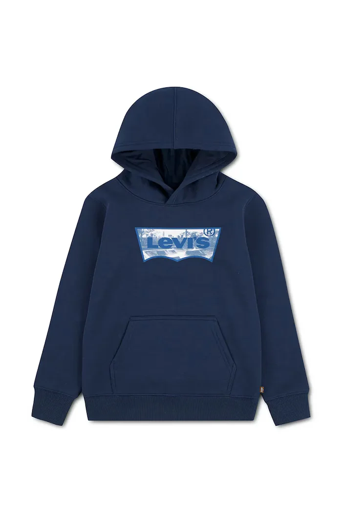 Levi's суичър с качулка за деца с памук SKATE PARK BATWING HOODIE тъмносин 8ER750