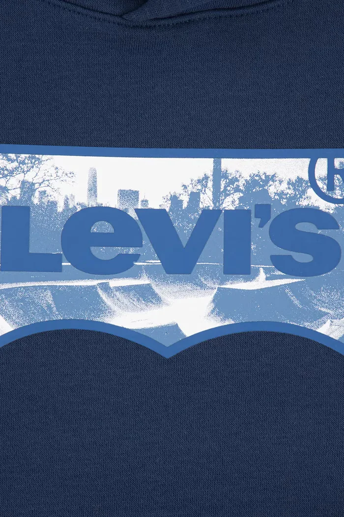 Levi's суичър с качулка за деца с памук SKATE PARK BATWING HOODIE тъмносин 8ER750
