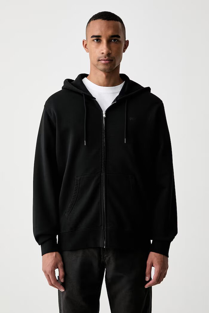 Levi's суичър с цип и качулка мъжки от памук THE ORIGINAL HM ZIP UP черен 34584