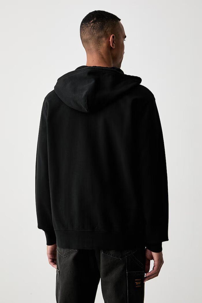 Levi's суичър с цип и качулка мъжки от памук THE ORIGINAL HM ZIP UP черен 34584