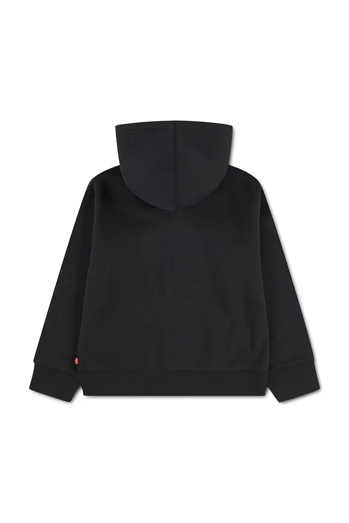 Levi's суичър с цип и качулка за деца с памук ESSENTIAL HOODIE черен 9ER729