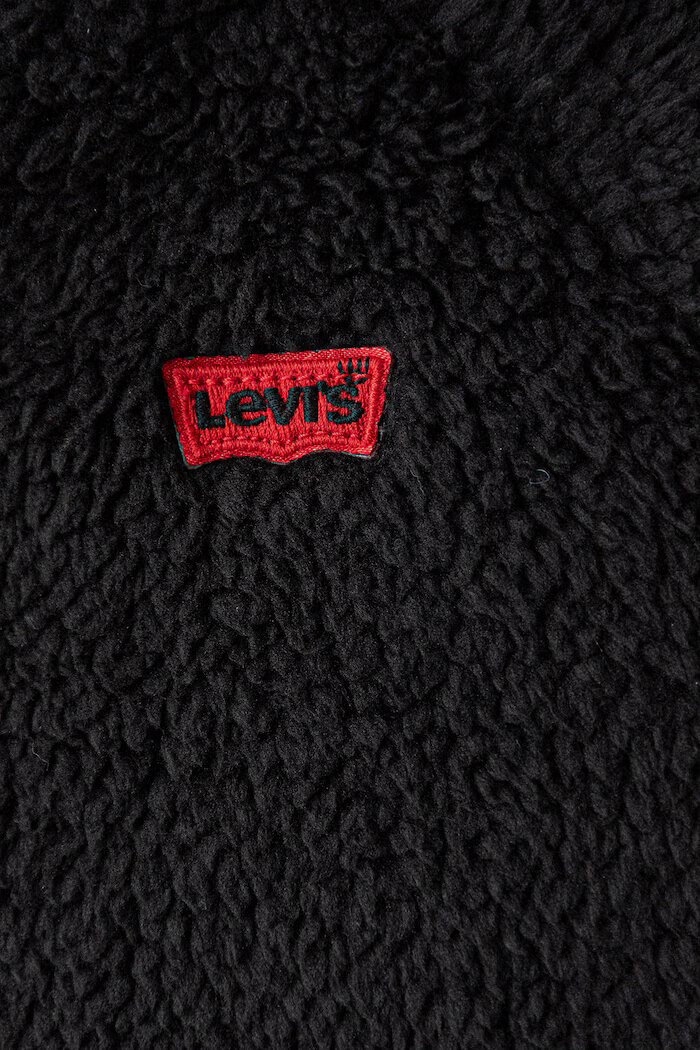 Levi's суичър с цип за деца от полар LT WT SHERPA JACKET черен 9ER308