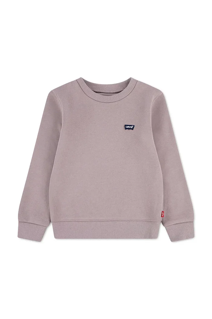 Levi's суичър за деца MINI LOGO CREWNECK SWEATSH виолетов 8EE331