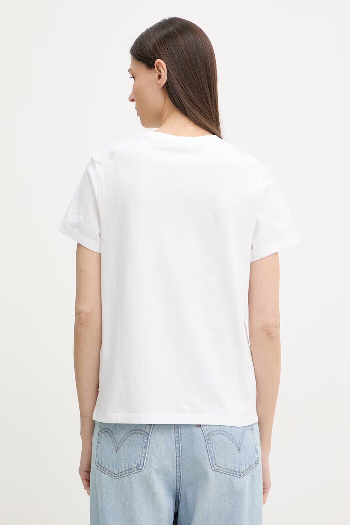 Levi's тениска basic дамска от памук GR T2 PERFECT TEE бяла 005GV.0024