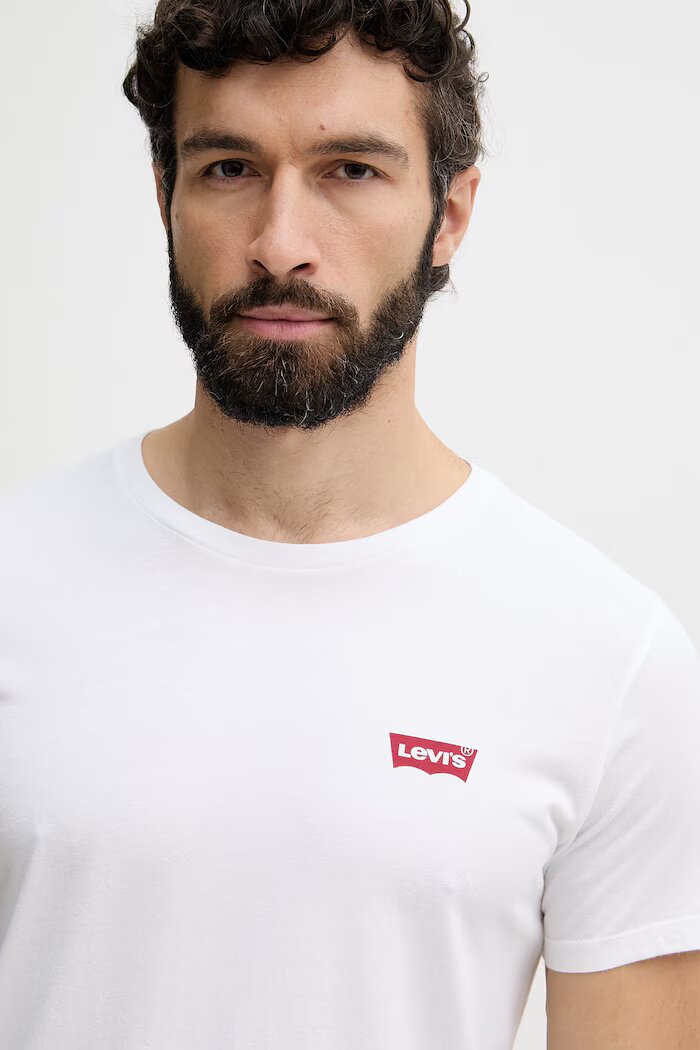 Levi's тениска мъжка от памук 2 броя бяла