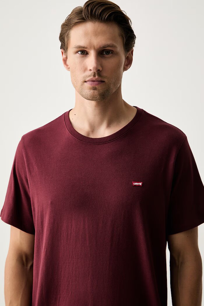 Levi's тениска мъжка от памук SS ORIGINAL HM TEE бордо 56605