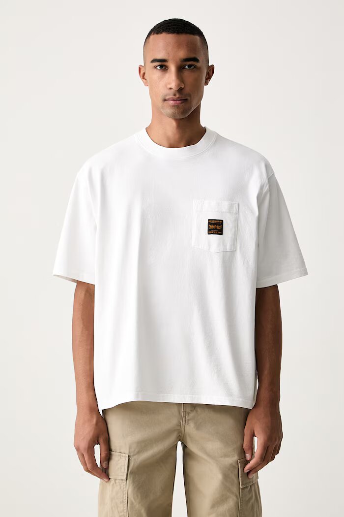 Levi's тениска мъжка от памук SS WORKWEAR PKT бяла 008AB