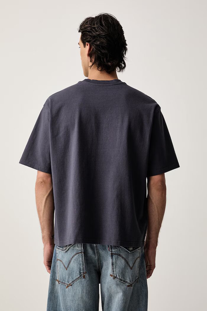 Levi's тениска мъжка от памук SS WORKWEAR PKT тъмносиня 008AB-0002