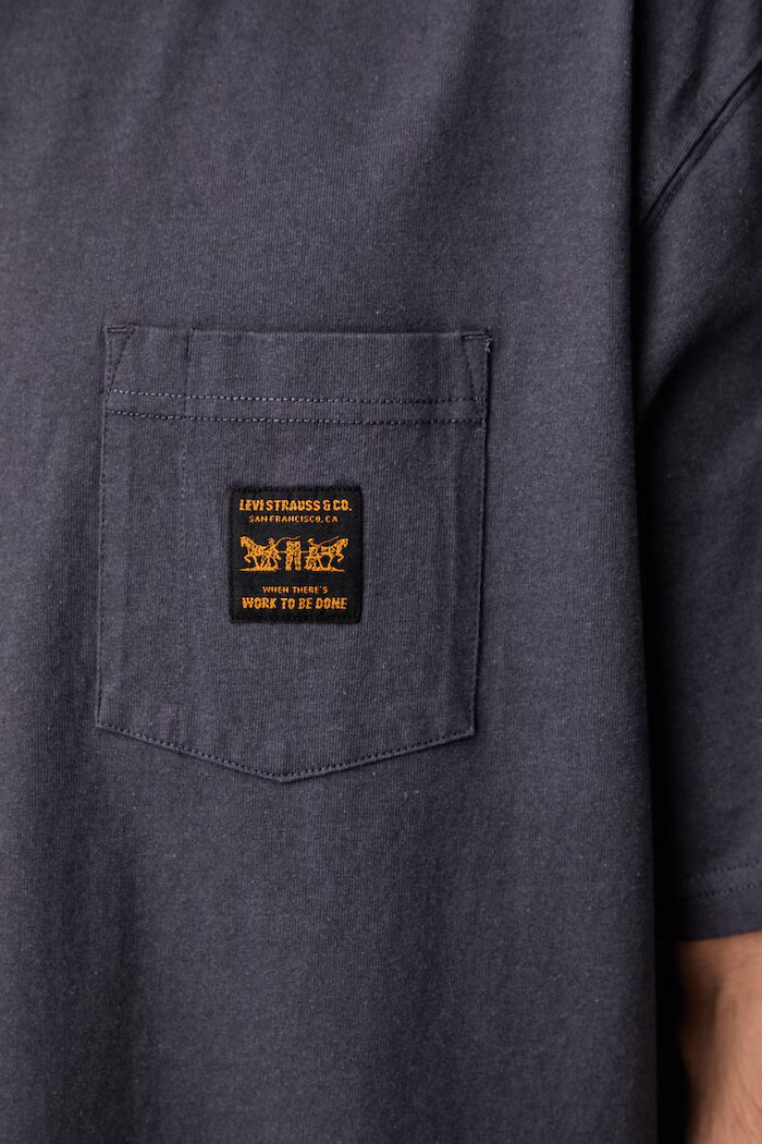 Levi's тениска мъжка от памук SS WORKWEAR PKT тъмносиня 008AB-0002