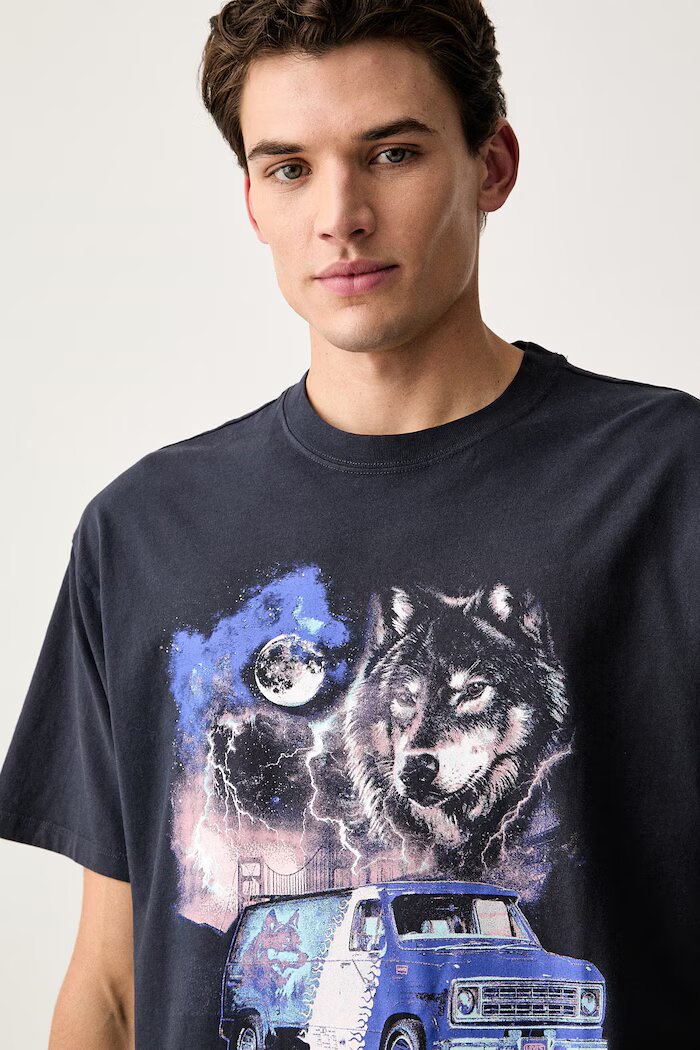 Levi's тениска мъжка от памук VINTAGE FIT GRAPHIC синя 87373