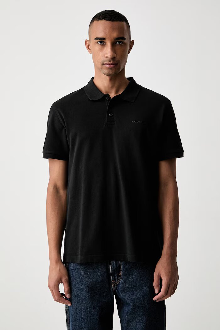 Levi's тениска тип пулове с яка мъжка от памук HM POLO COSTCO черна 005RV