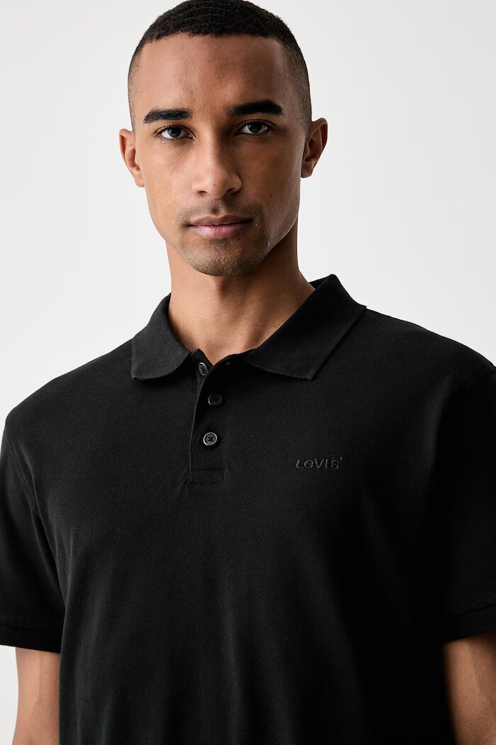 Levi's тениска тип пулове с яка мъжка от памук HM POLO COSTCO черна 005RV