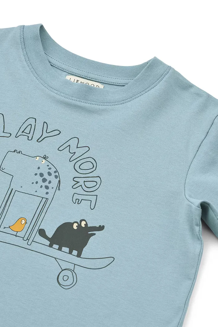 Liewood блуза с дълги ръкави за деца от памук Francis Placement LS T-shirt синя LW21025