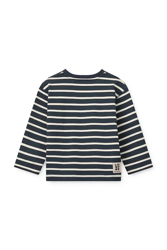 Liewood блуза с дълги ръкави за деца от памук Tyler Stripe LS T-shirt тъмносиня LW20354