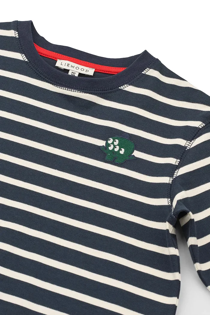 Liewood блуза с дълги ръкави за деца от памук Tyler Stripe LS T-shirt тъмносиня LW20354