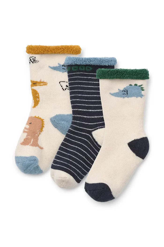 Liewood чорапи за деца Eloy Baby Socks 3-Pack бежови LW18503