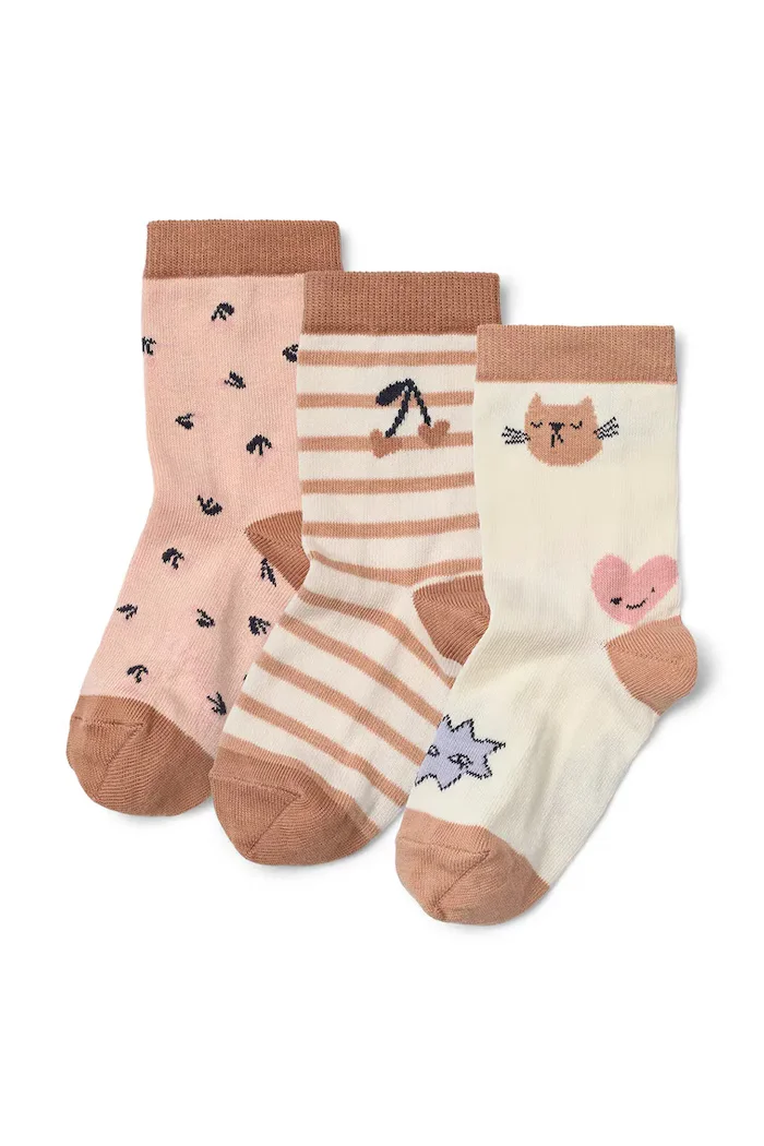 Liewood чорапи за деца Silas Socks 3-Pack 3 броя розови LW15118