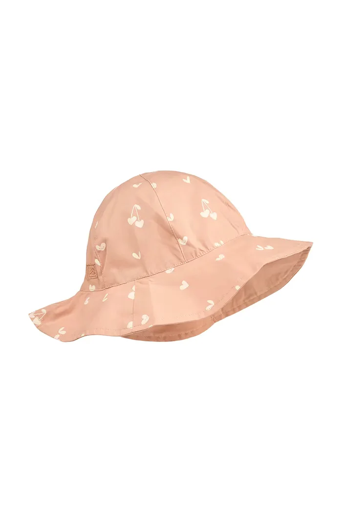 Liewood Детска памучна капела с две лица Amelia Reversible Sun Hat в розово LW17697