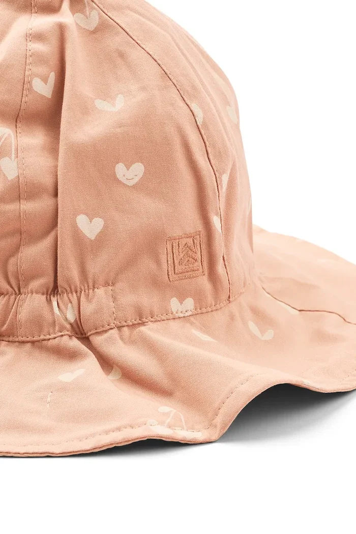 Liewood Детска памучна капела с две лица Amelia Reversible Sun Hat в розово LW17697