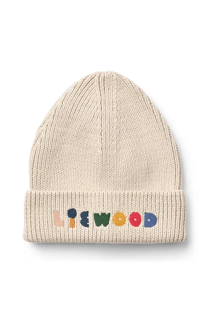 Liewood Детска памучна шапка Ezra Beanie в бежово LW20106