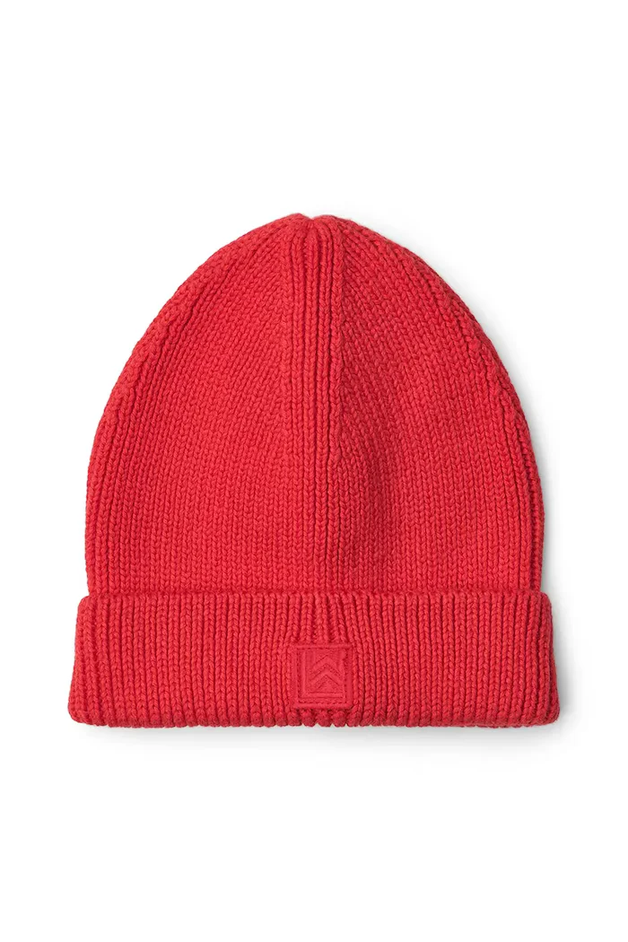 Liewood Детска памучна шапка Ezra Beanie в червено LW20106