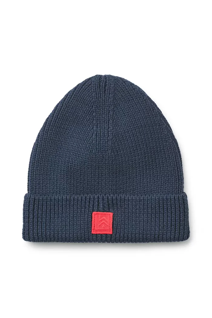 Liewood Детска памучна шапка Ezra Beanie в тъмносиньо LW20106