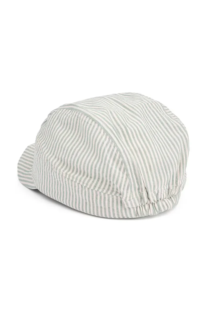 Liewood Детска памучна шапка с козирка Theon Soft Seersucker Cap в синьо LW20621